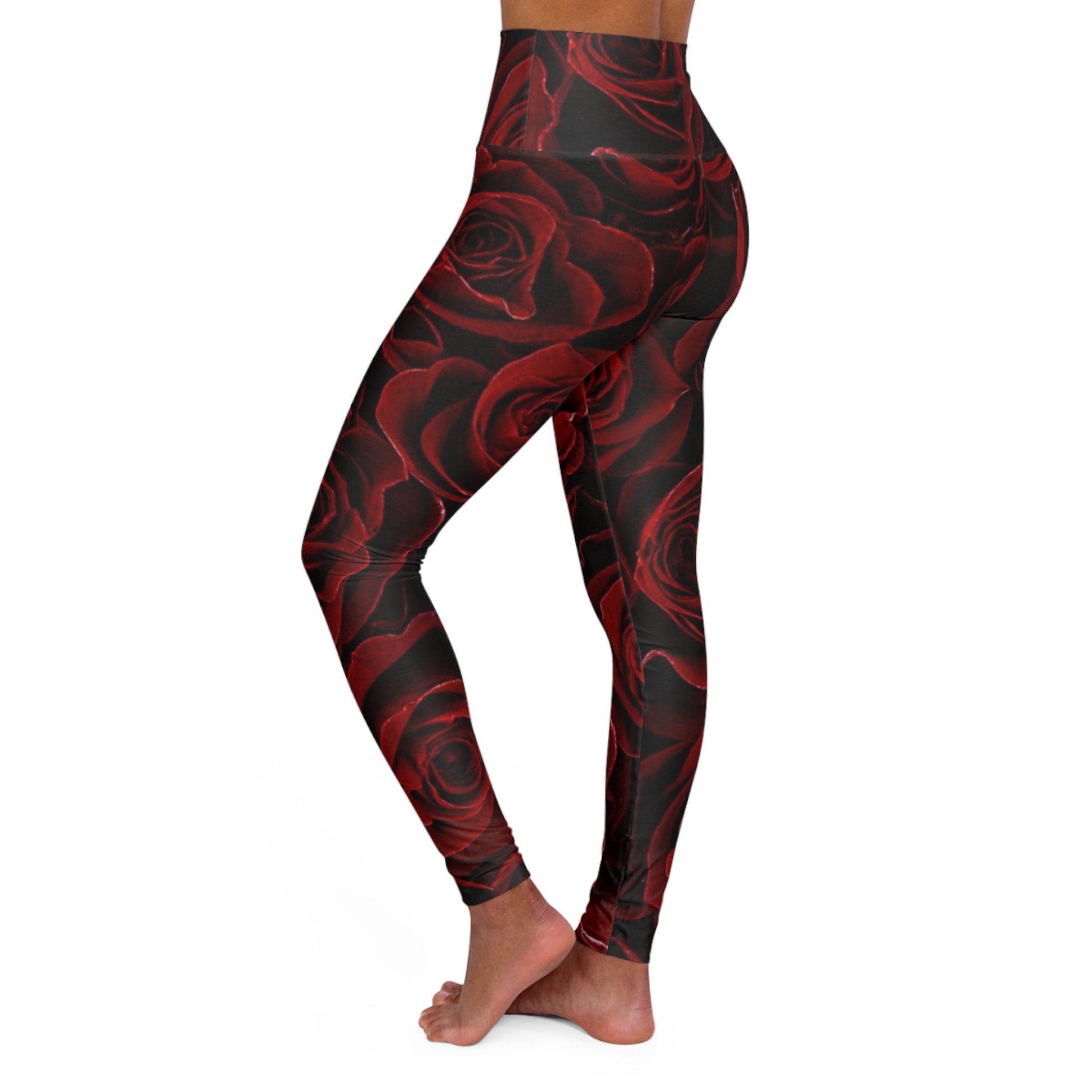 Red Roses Floral Skinny Fit Legging for Gym
