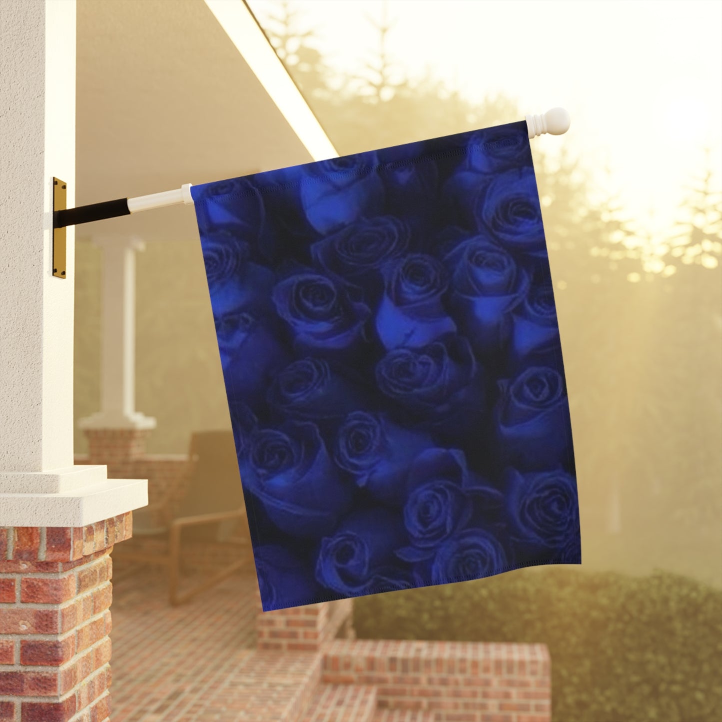 Dark Blue Roses Garden & House Banner