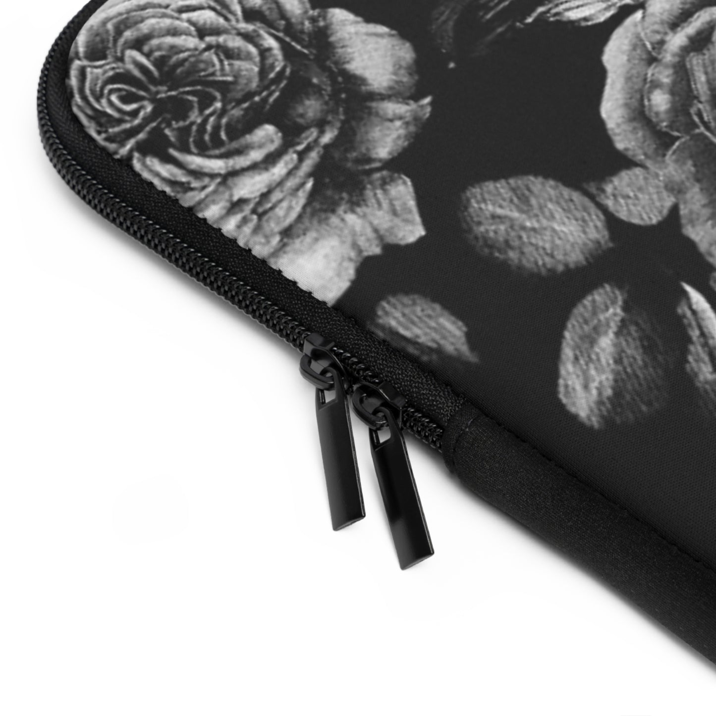 Black and White Floral Laptop Sleeve