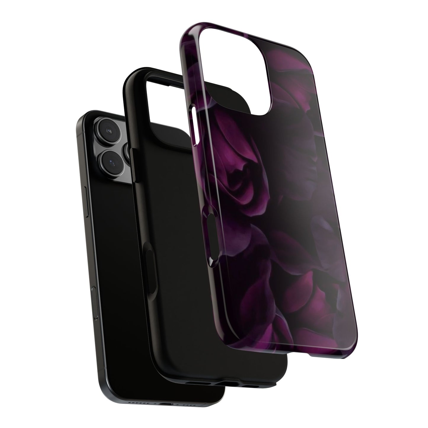 Dark Purple Floral Tough Phone Case