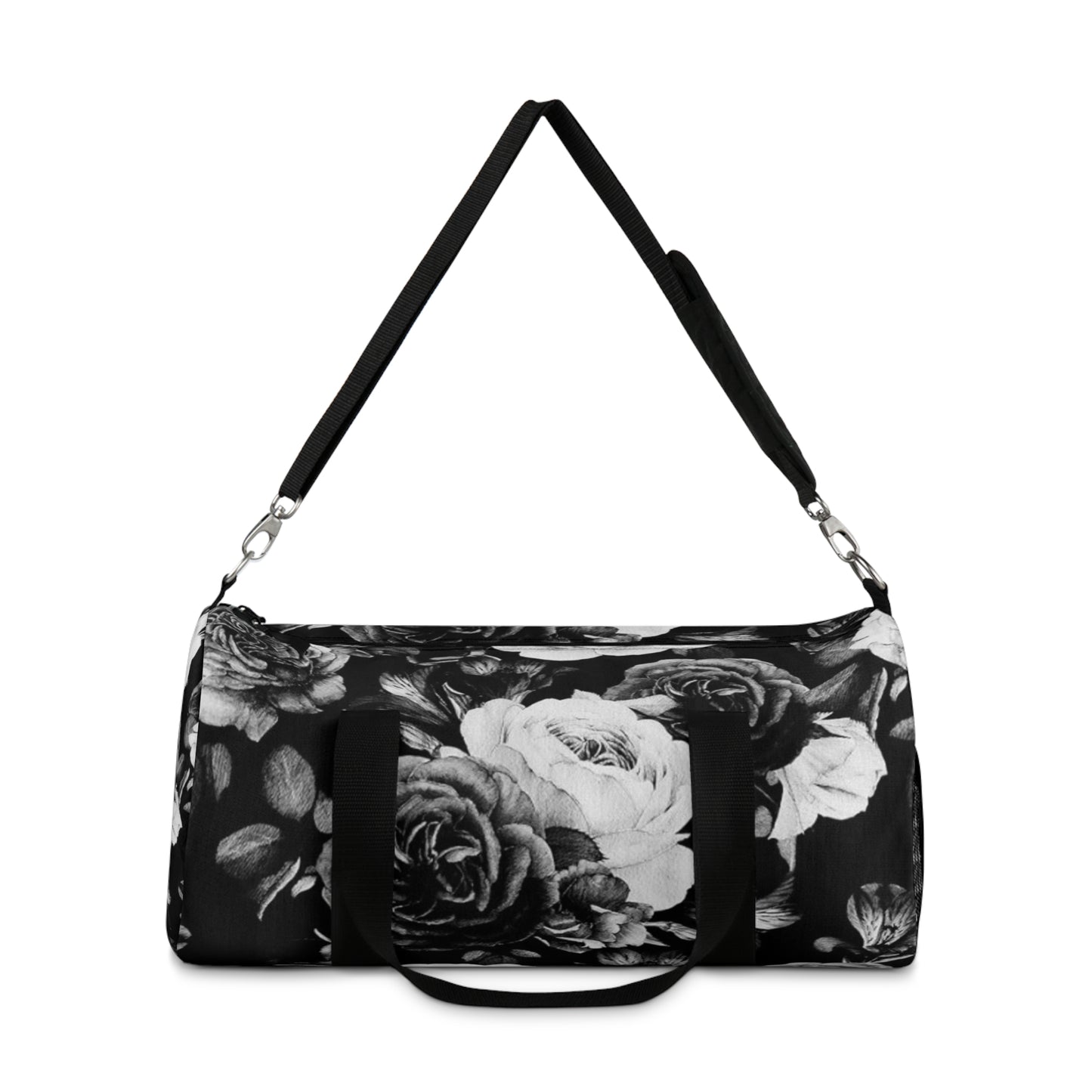 Black & White Floral Duffel Bag for Gym