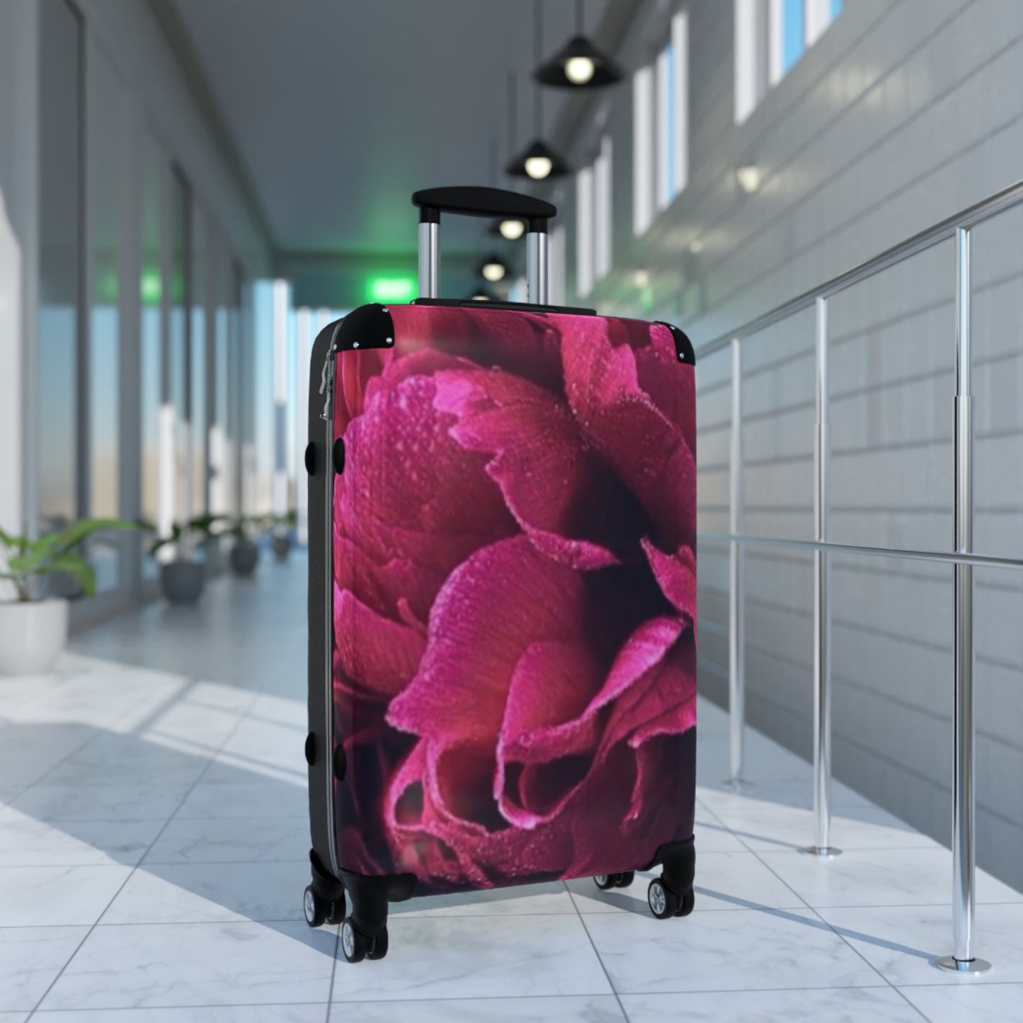 Magenta Floral Suitcase