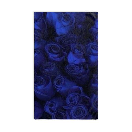 Dark Blue Roses Hand Towel