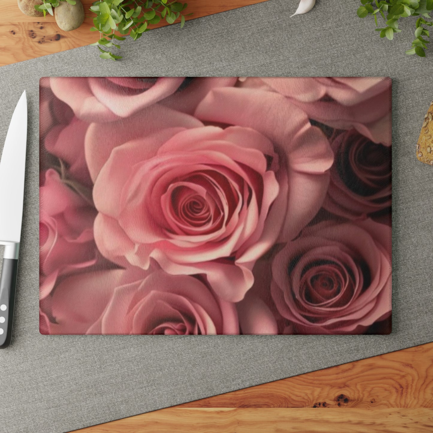 Pink Roses Cutting Board