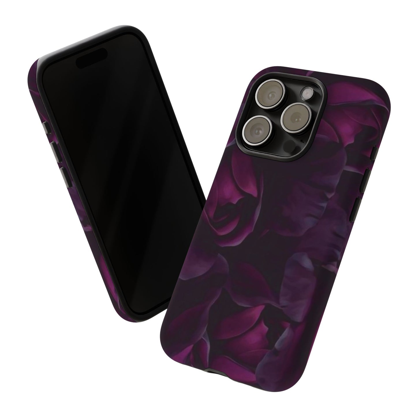 Dark Purple Floral Tough Phone Case
