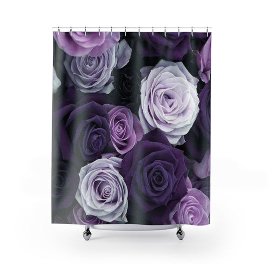 Purple Roses Floral Shower Curtain for Stylish Bathrooms