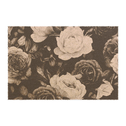 Black & White Floral Doormat