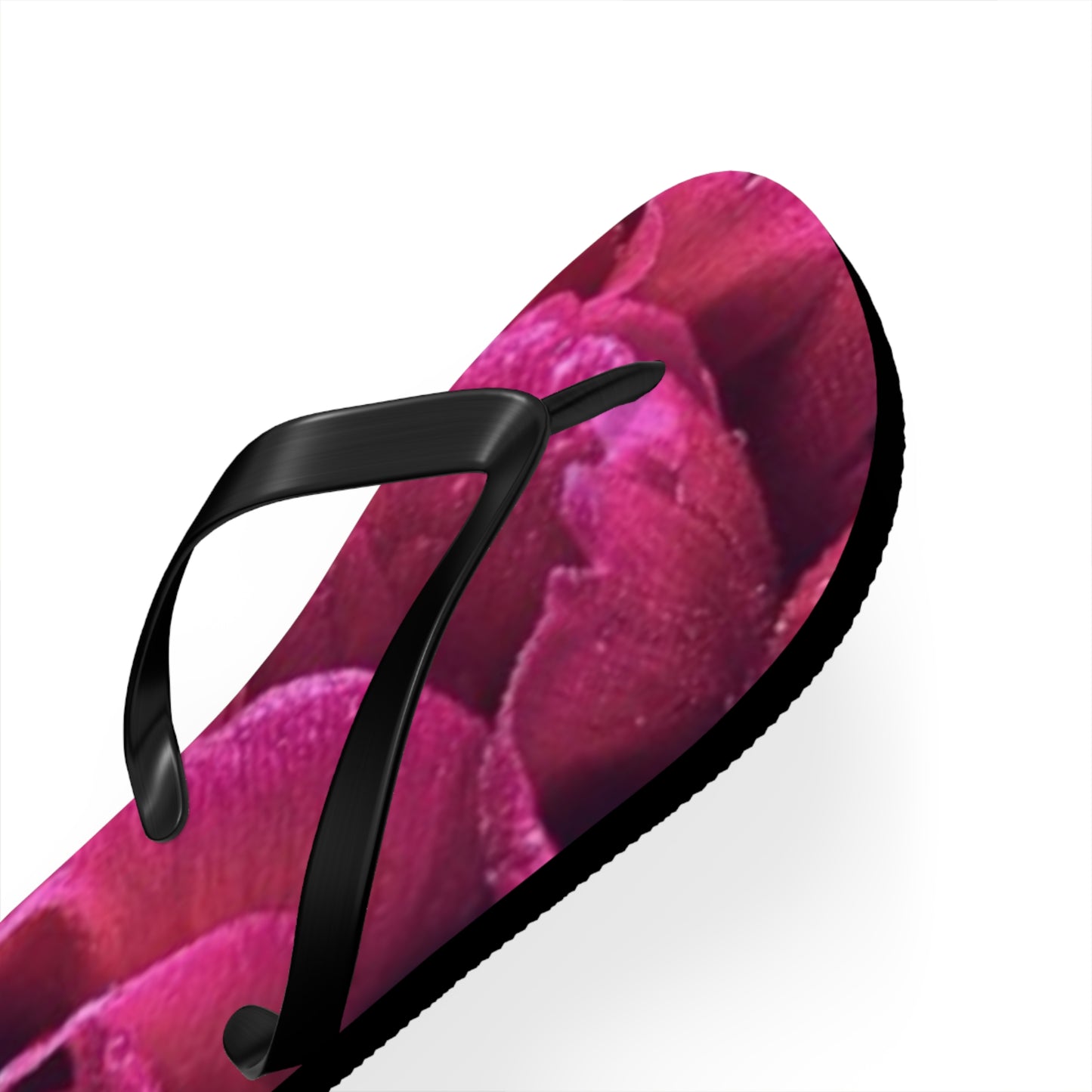 Magenta All Over Floral Design Flip Flops