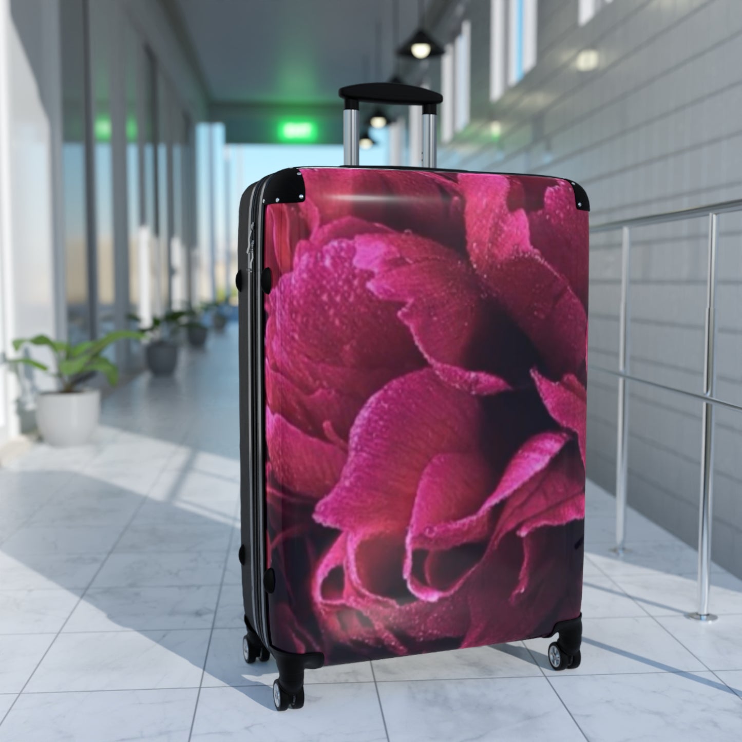 Magenta Floral Suitcase