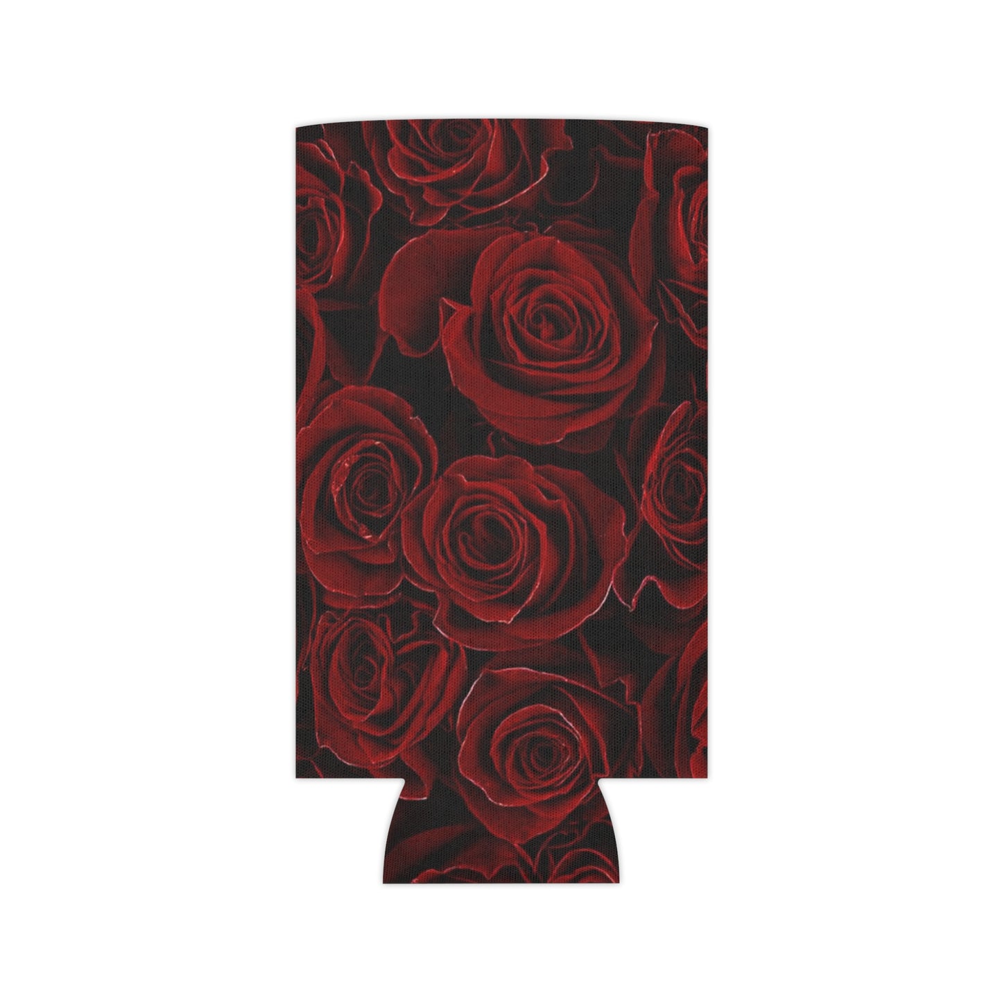Floral Can Cooler - Red Roses Design