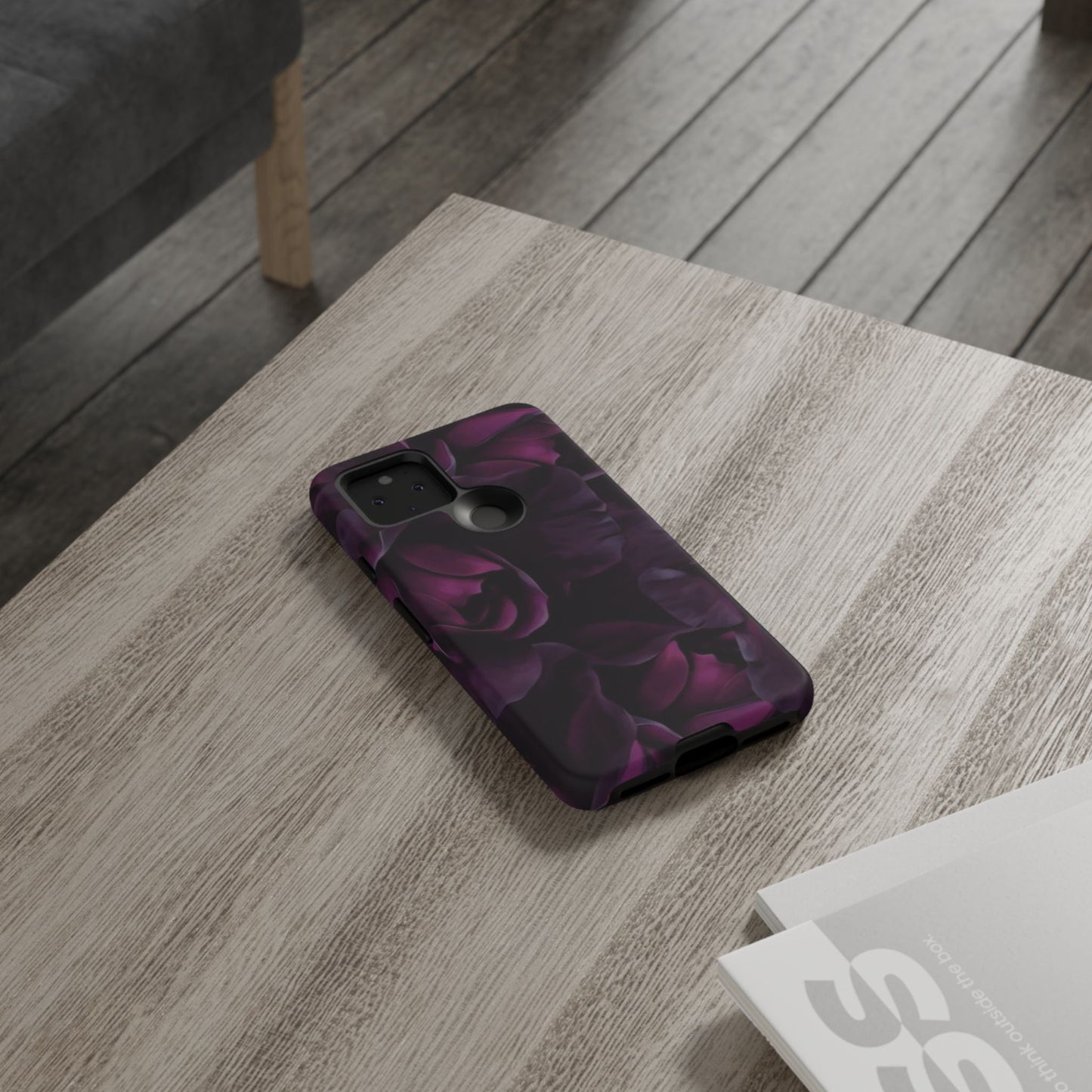 Dark Purple Floral Tough Phone Case
