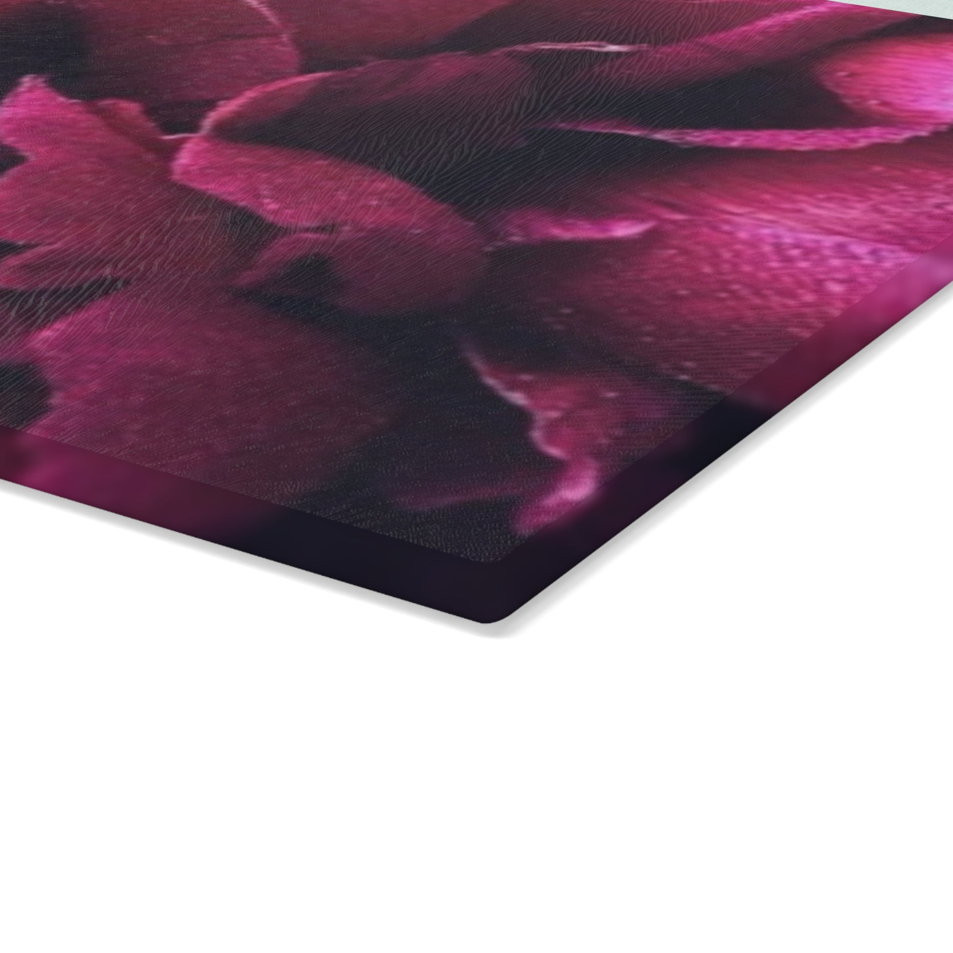 Magenta Floral Glass Cutting Board – Bright & Elegant Kitchen Accessory