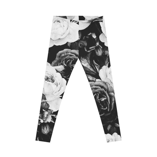 Black & White Comfortable Floral Casual Leggings