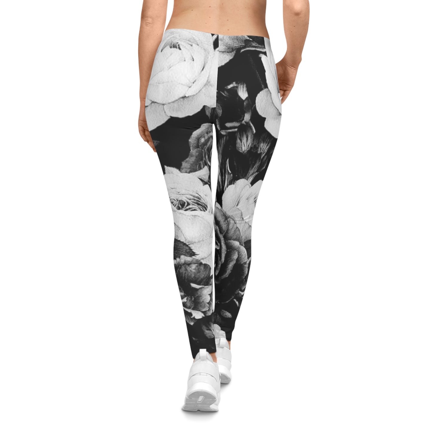 Black & White Comfortable Floral Casual Leggings