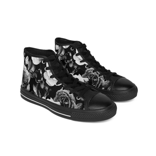 Black & White Floral High Top Sneakers