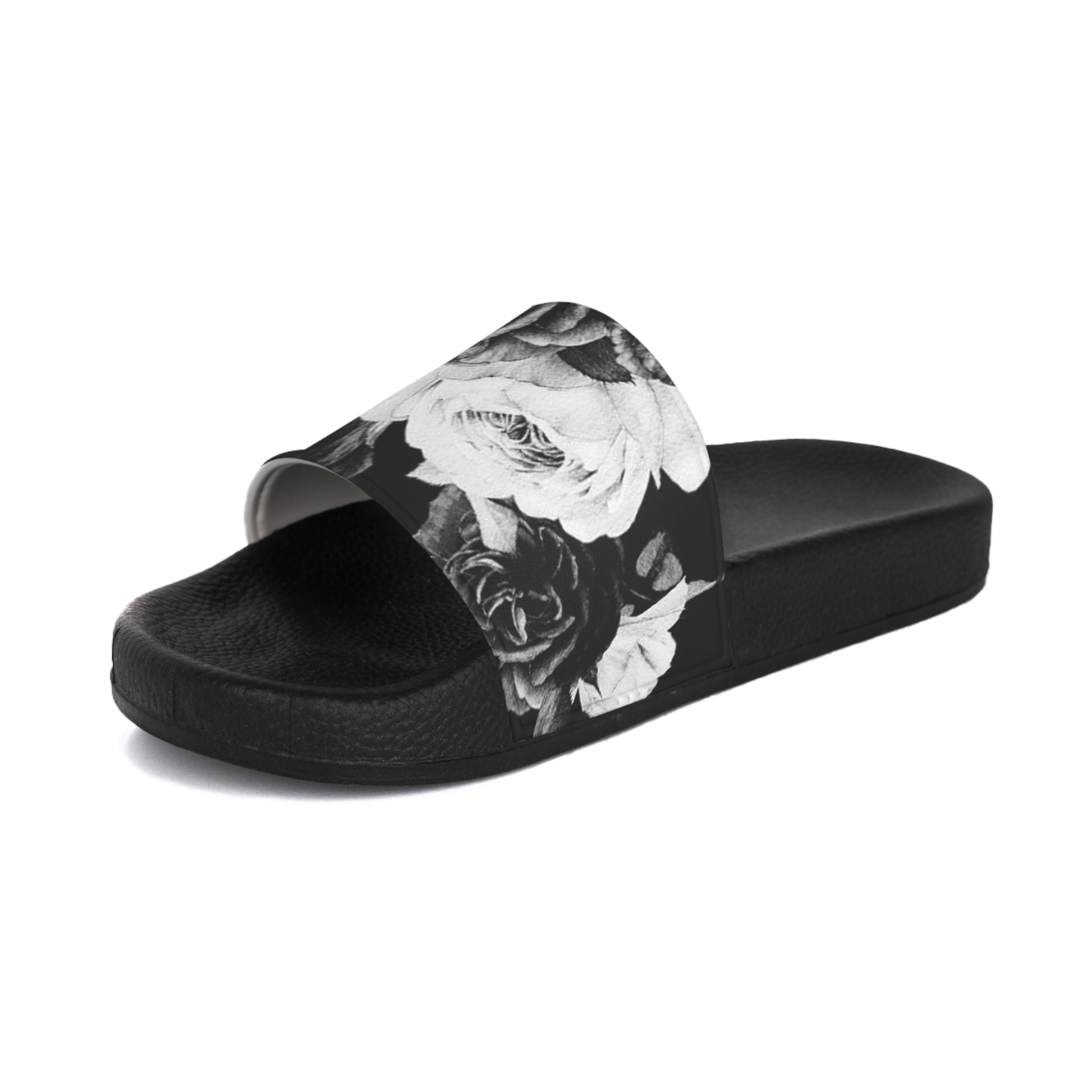 Black & White Floral Sandals – Stylish & Comfy Footwear