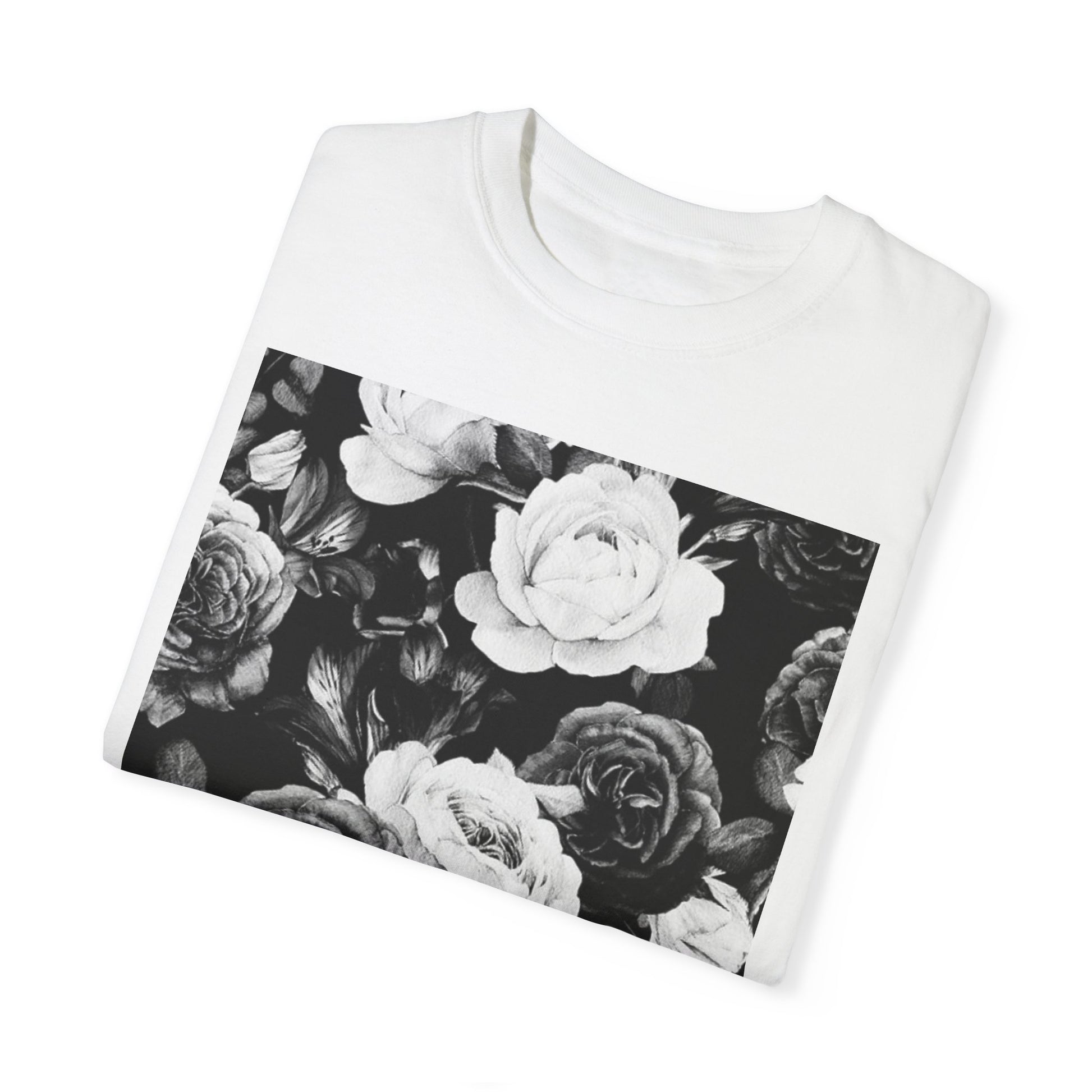 Black & White Floral T-shirt Relaxed Fit