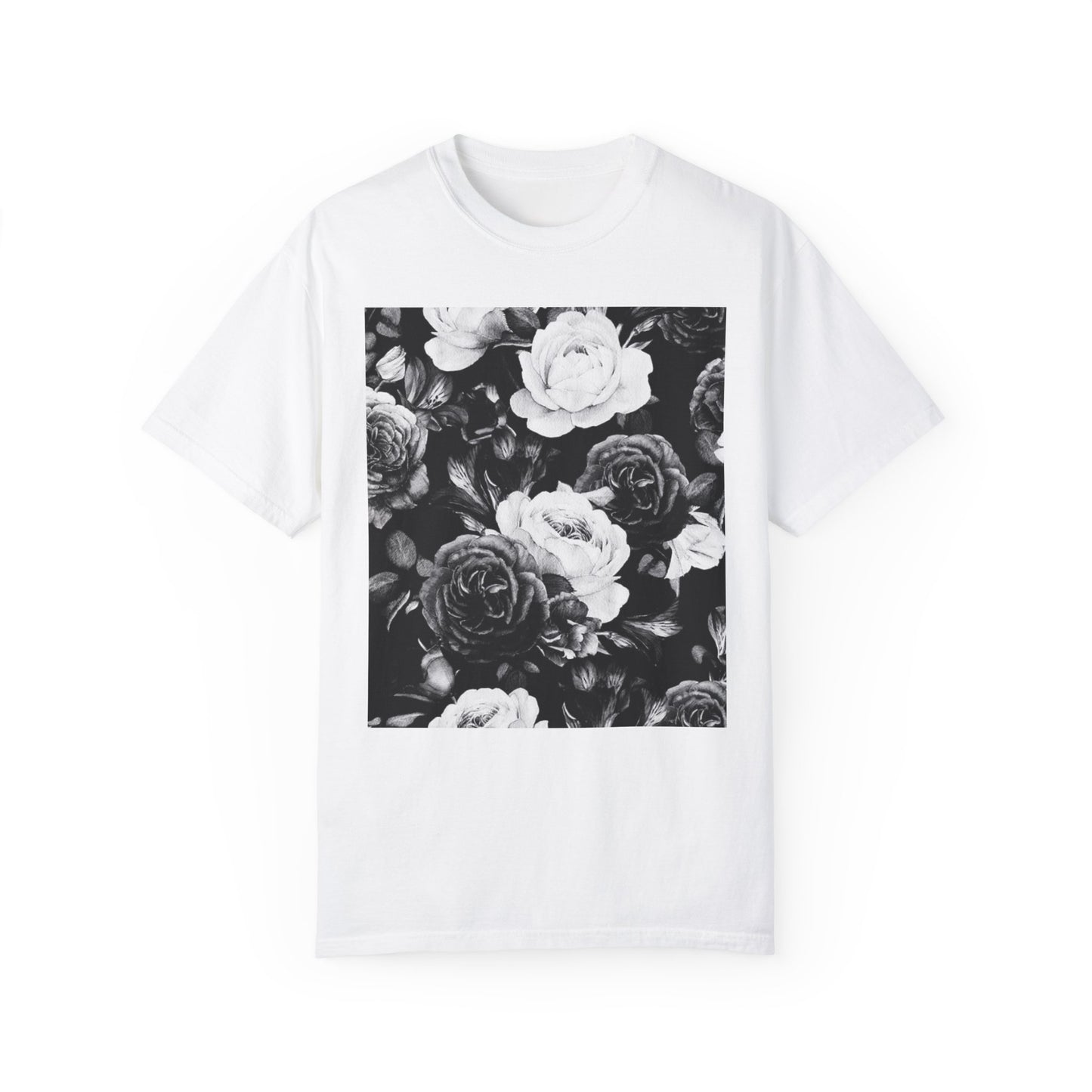 Black & White Floral T-shirt Relaxed Fit