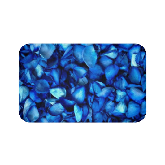 Blue Petals Floral Bath Mat Anti Slipping