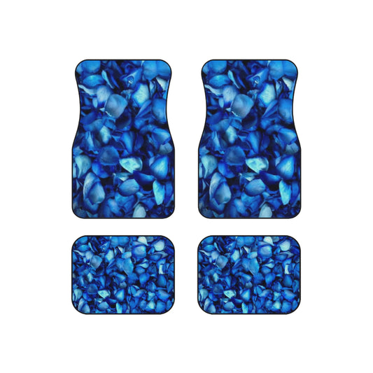 Blue Petals Floral Car Mats – Set of 4 Stylish Car Mats