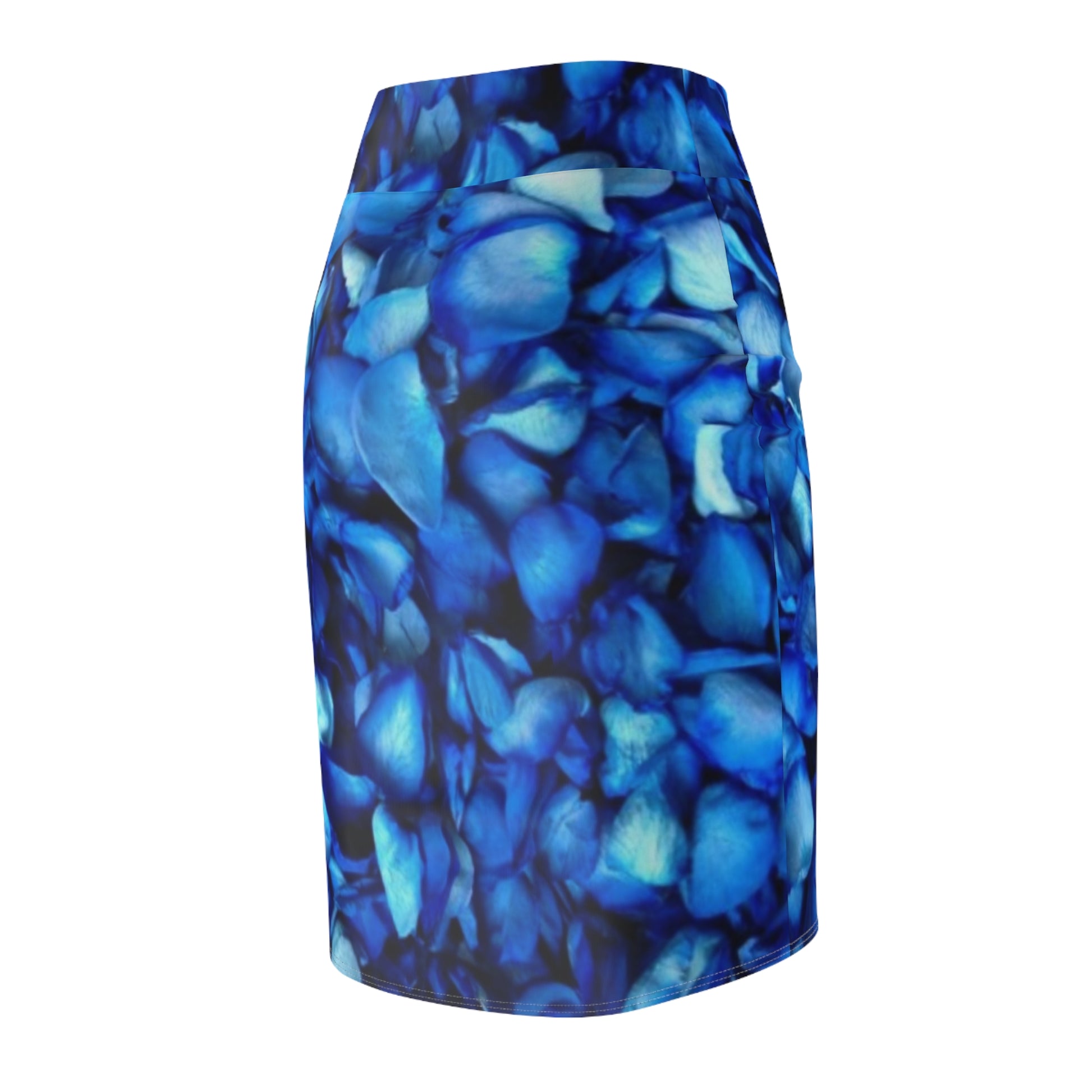 Blue Petals Floral Pencil Skirt – Fresh & Sleek