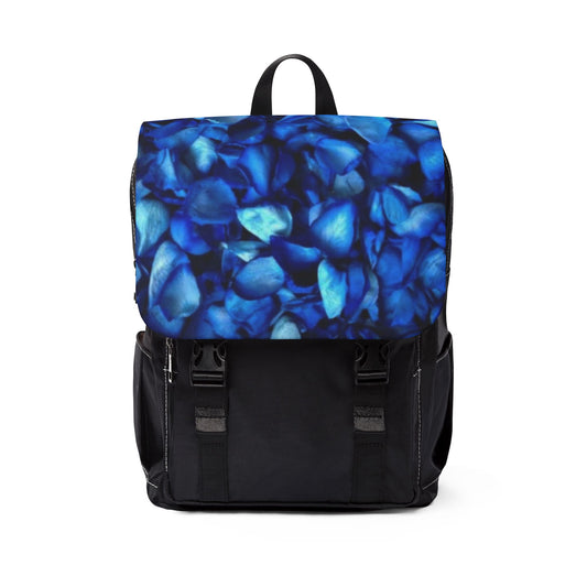 Blue Petals Unisex Floral Flap Backpack – Fresh & Unique