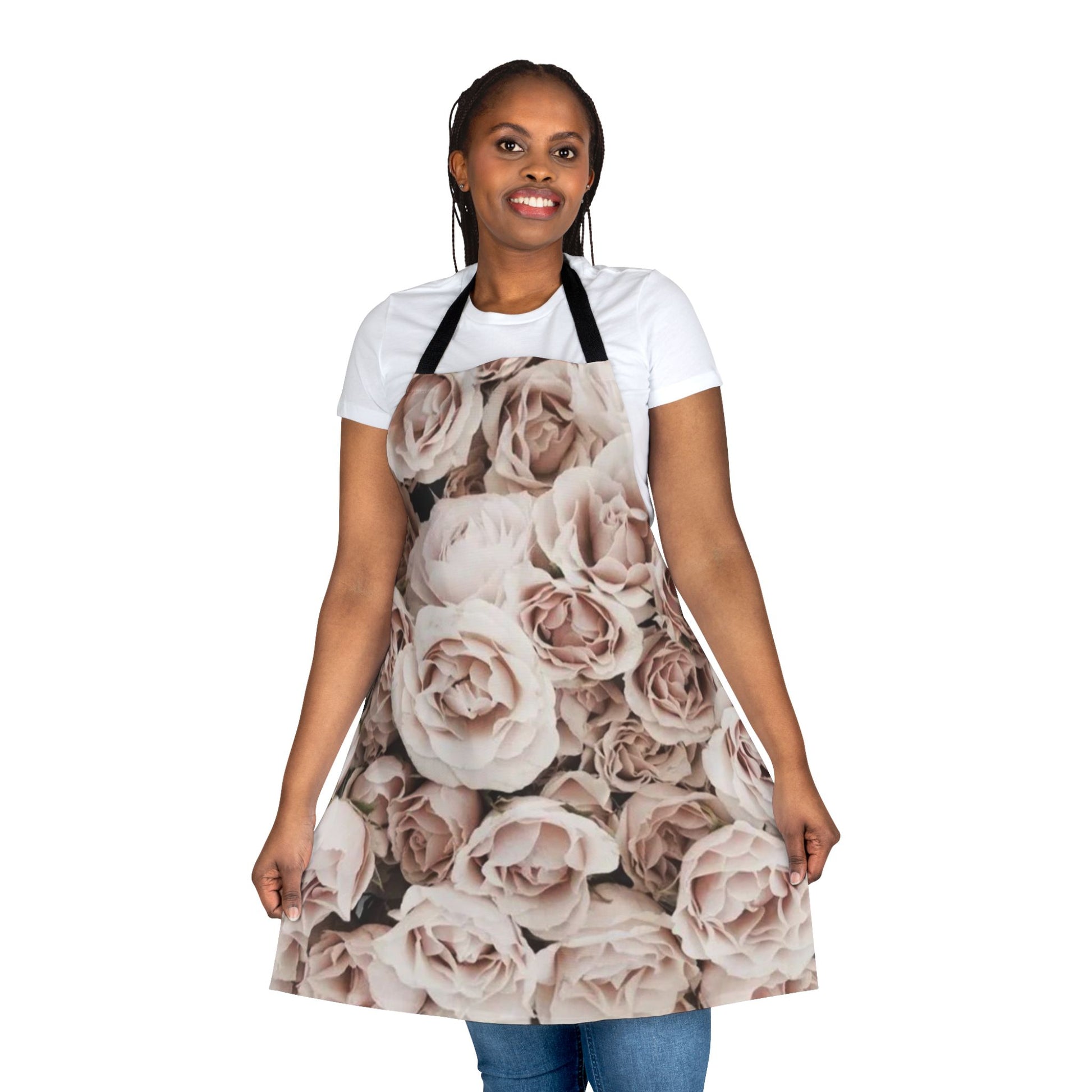 Cute Floral Apron – Light Pink Print for Soft Kitchen Vibes