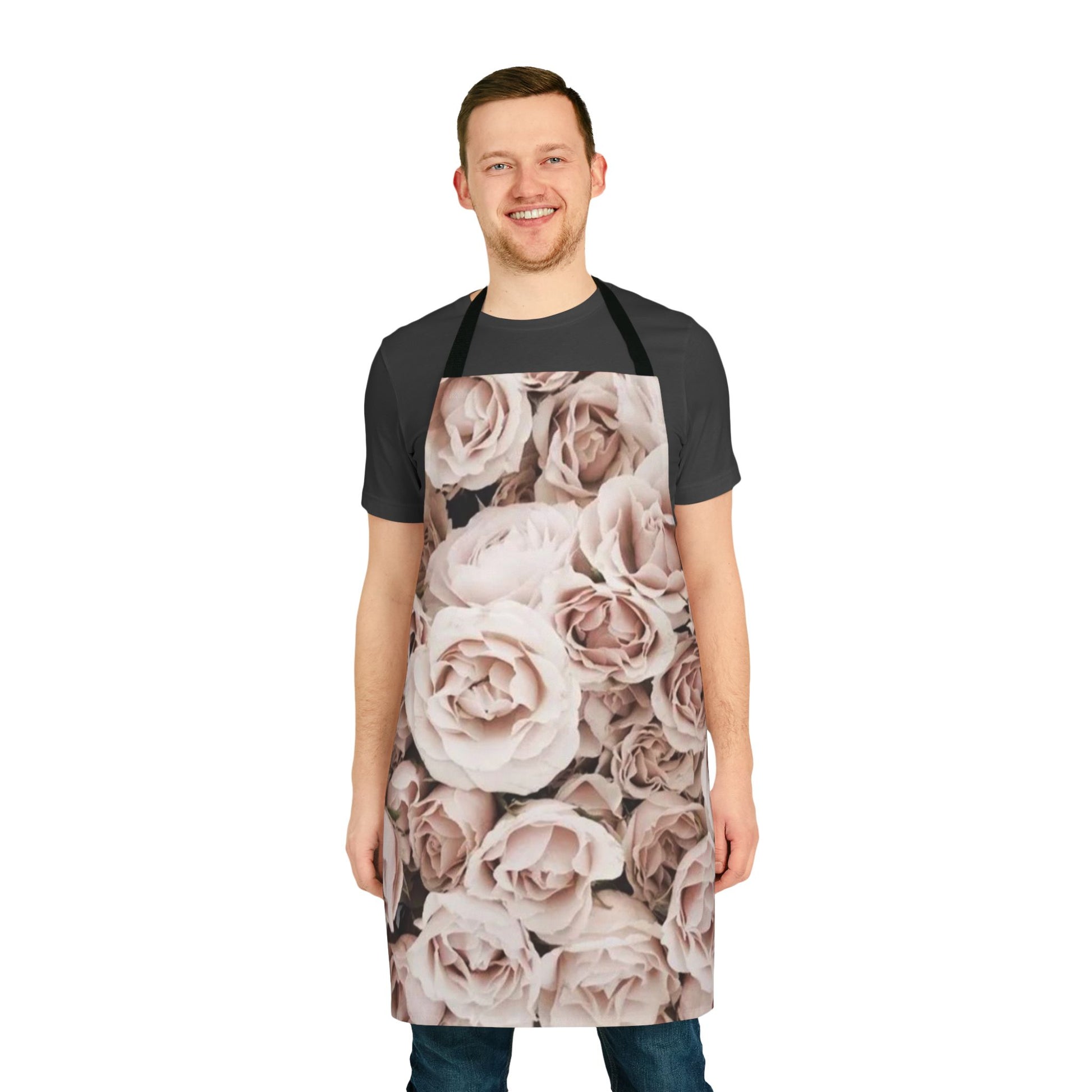 Cute Floral Apron – Light Pink Print for Soft Kitchen Vibes