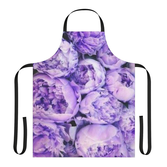 Cute Floral Apron – Purple Peony Design for Creative Cooks