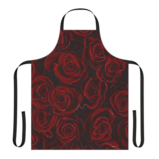 Cute Floral Apron – Red Roses Design for Passionate Home Chefs