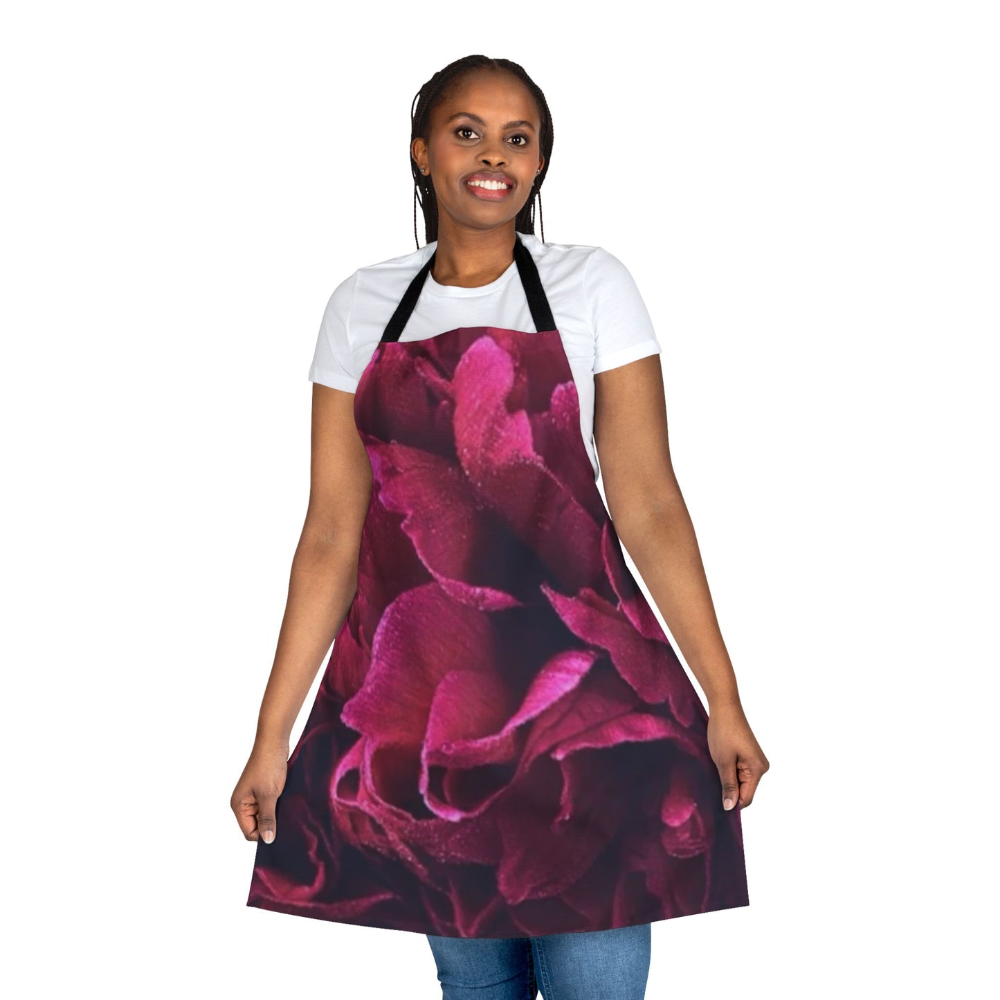 Cute Floral Apron in Magenta – Bold & Beautiful Design