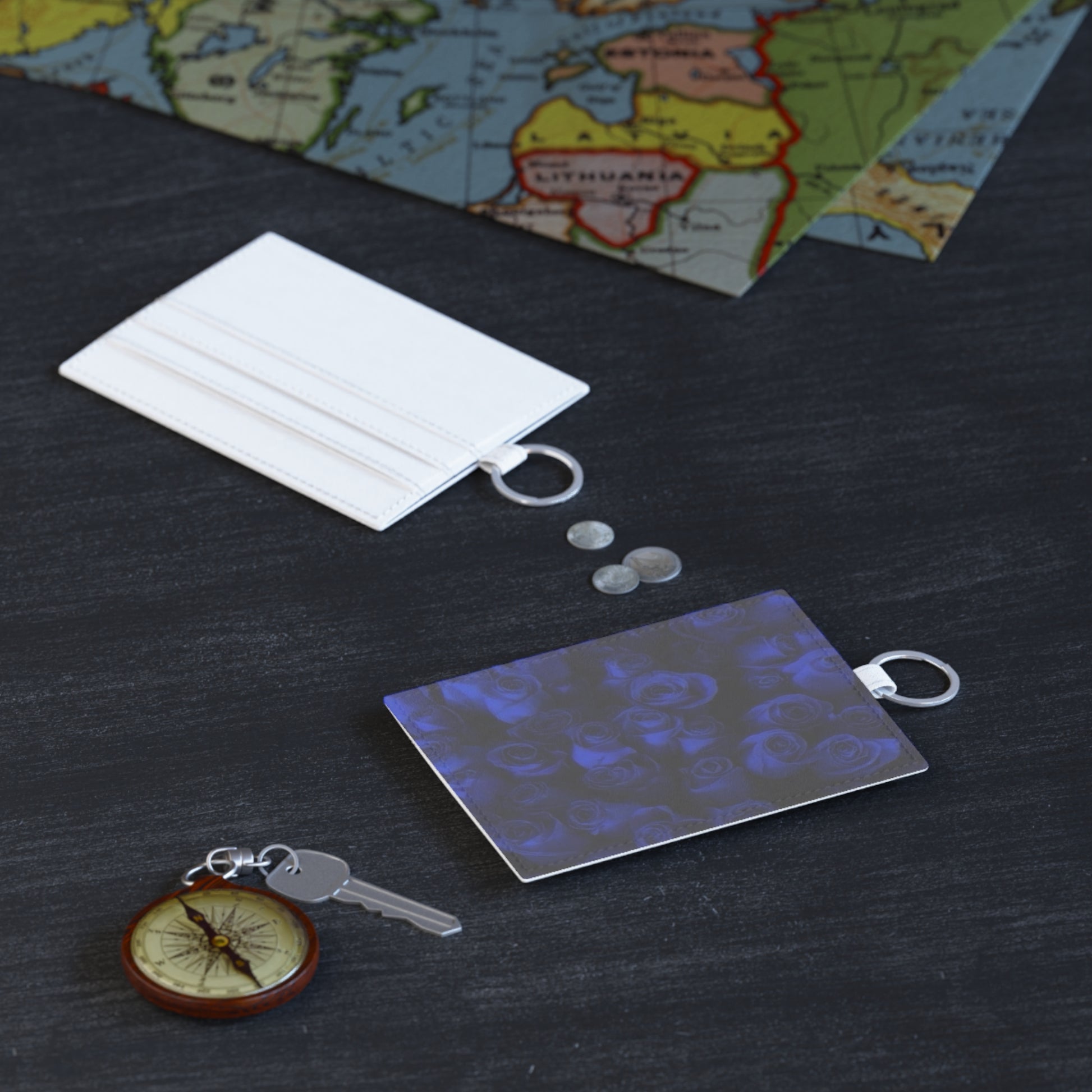 Dark Blue Roses Floral Card Holder – Unique & Durable
