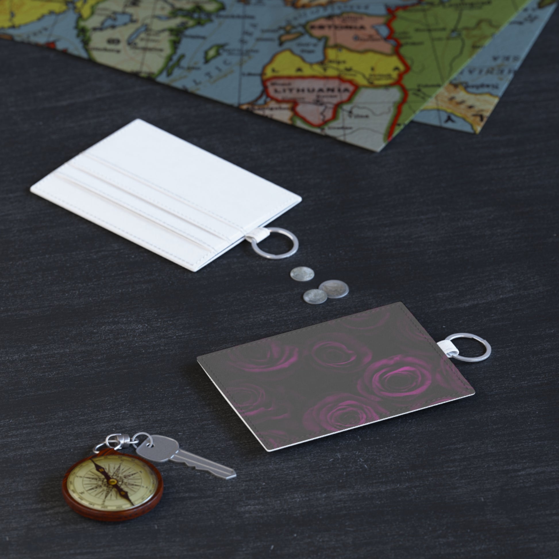 Dark Purple Roses Floral Card Holder – Rich & Refined