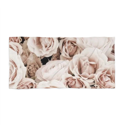 Floral Beach Soft Towel – Light Pink Roses
