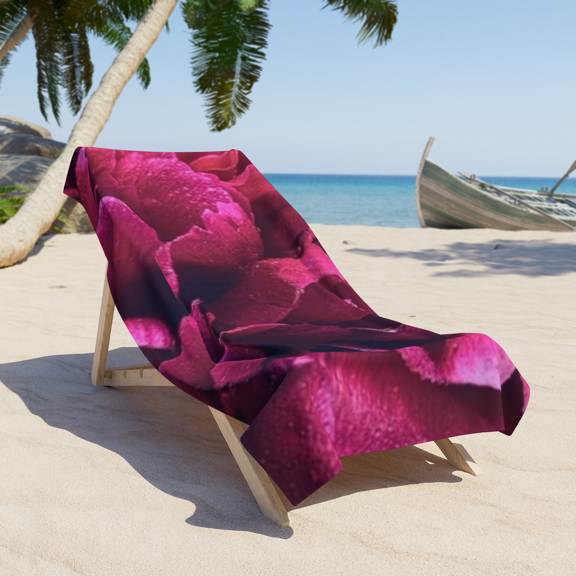  Floral Beach Soft Towel – Magenta Floral