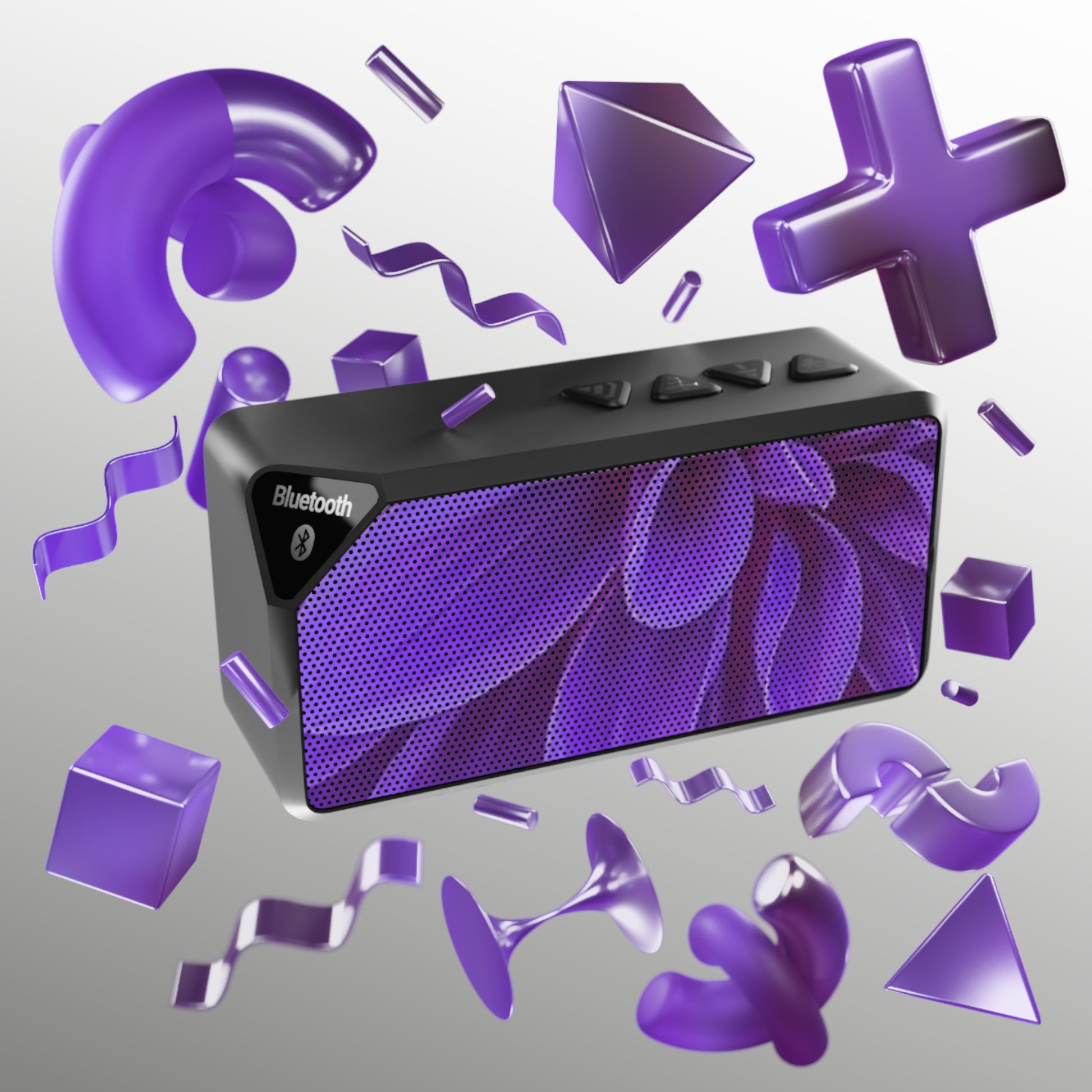 Portable Floral Bluetooth Speaker – Purple Dahlia Design