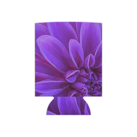 Floral Can Cooler - Purple Dahlia Design