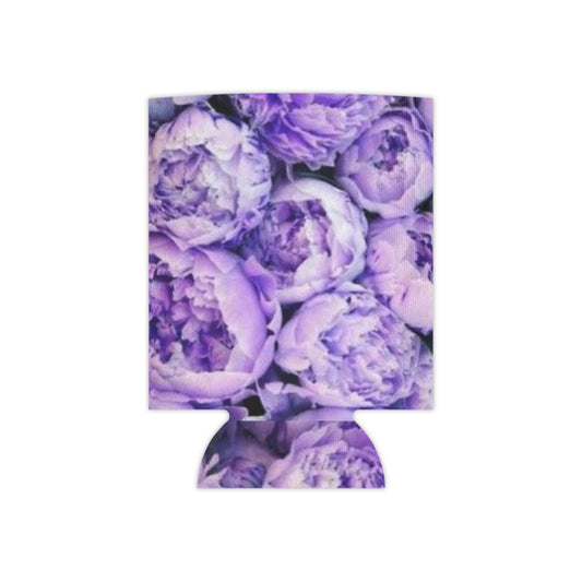 Floral Can Cooler - Purple Peony Design