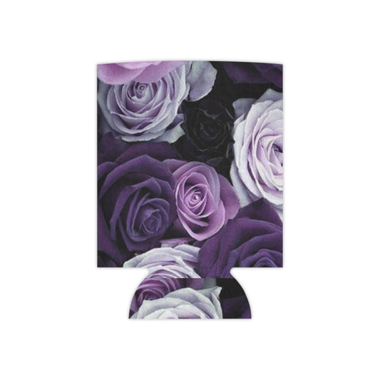  Floral Can Cooler - Purple Roses Design