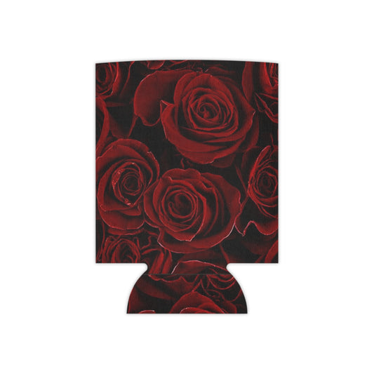 Floral Can Cooler - Red Roses Design