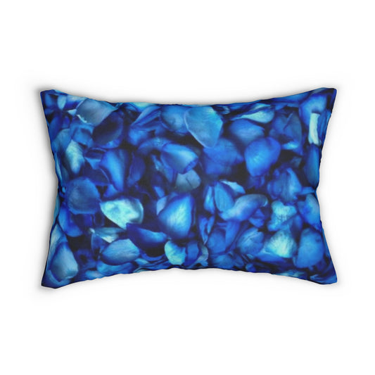 Floral Lumbar Pillow – Blue Petals Accent