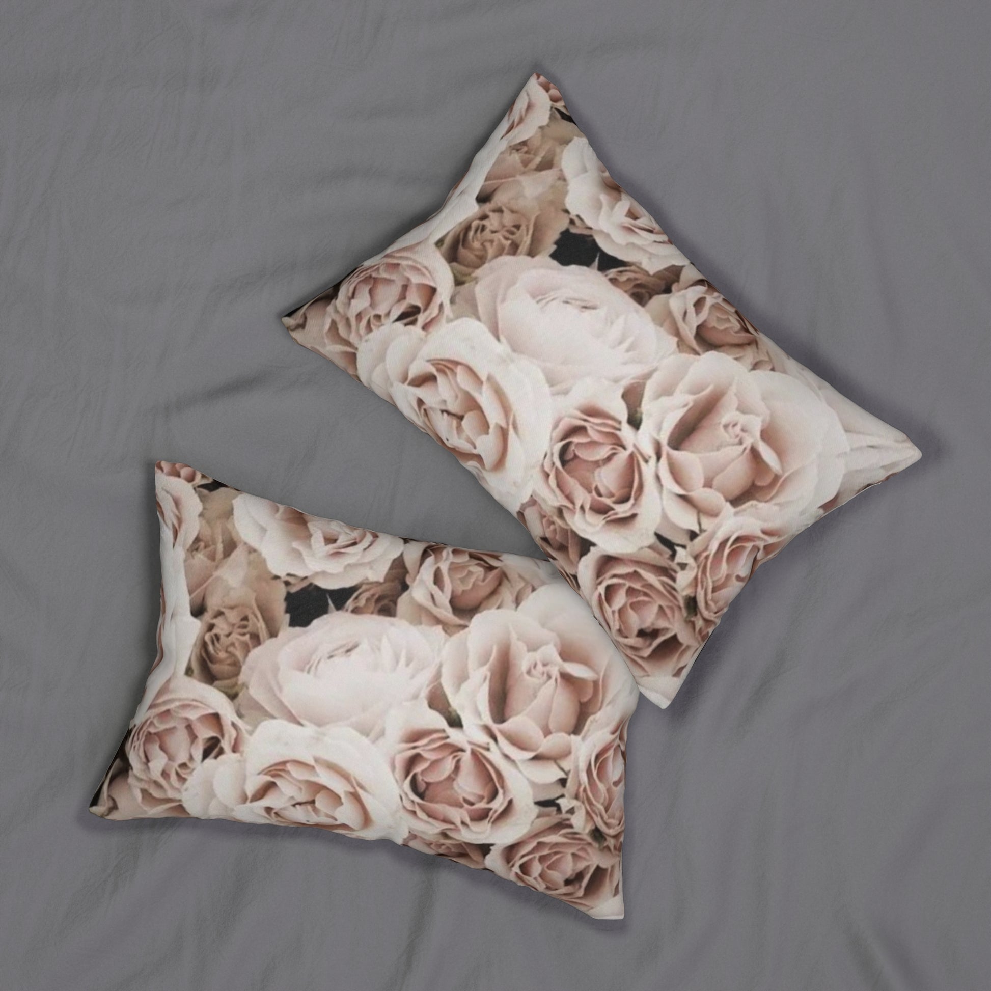 Floral Lumbar Pillow – Light Pink Floral Style