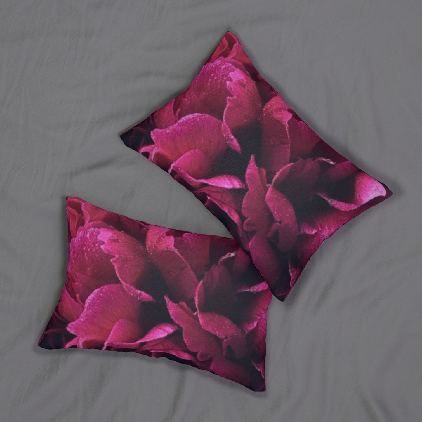 Floral Lumbar Pillow – Magenta Blooms Design