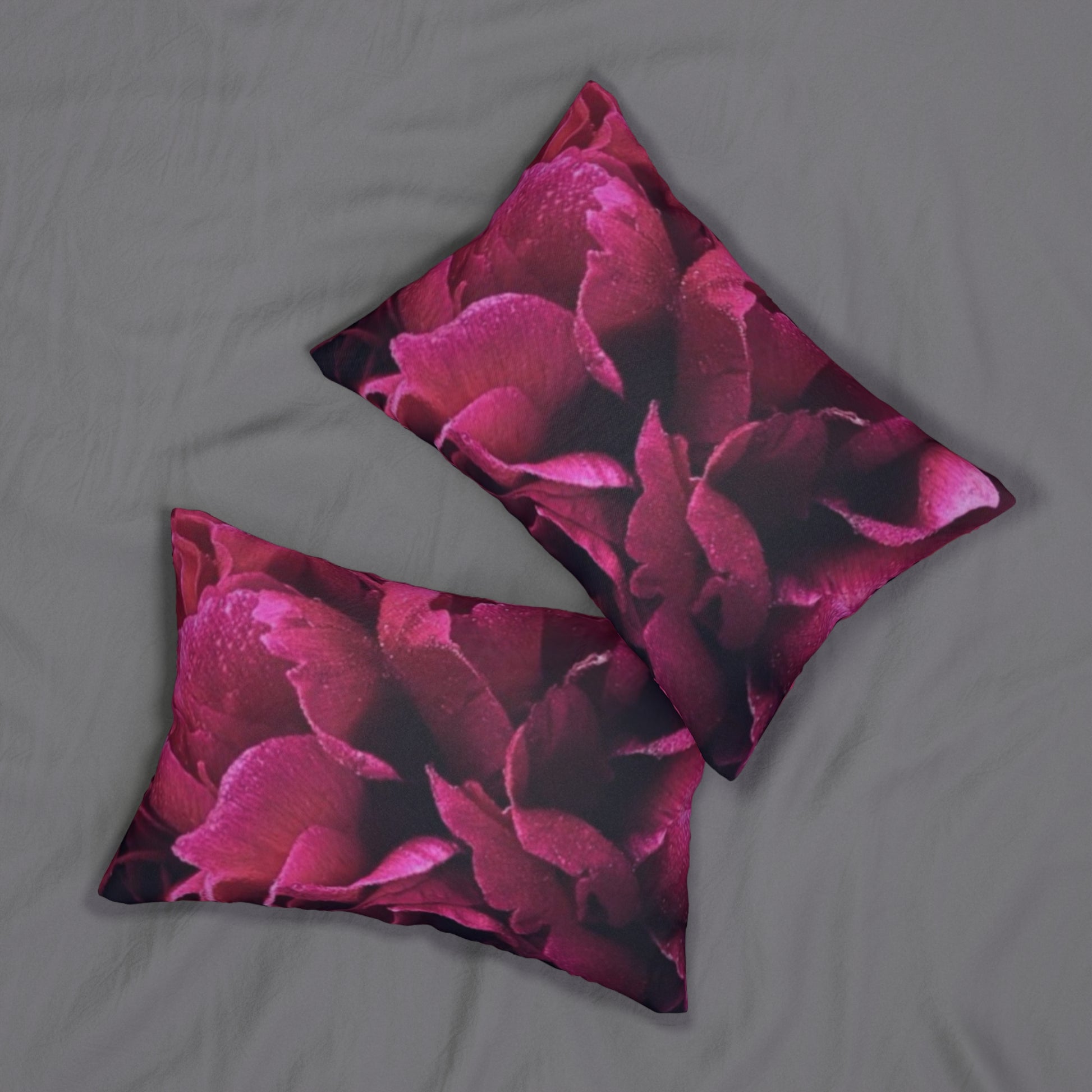 Floral Lumbar Pillow – Magenta Blooms Design