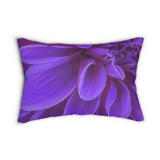 Floral Lumbar Pillow – Purple Dahlia Accent