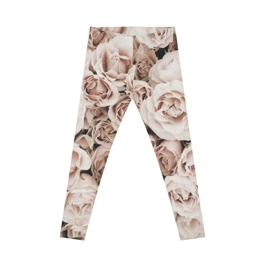 Light Pink Comfortable Floral Casual Leggings