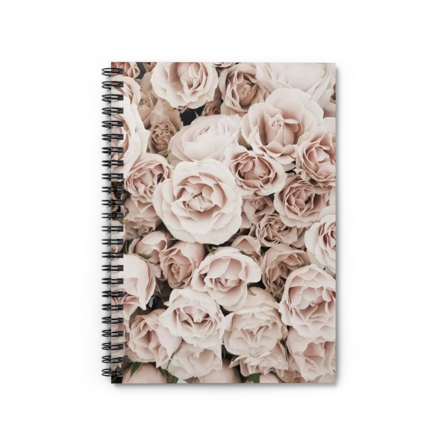 Light Pink Floral-Themed Spiral Notebook-Ruled Line | Soft & Elegant