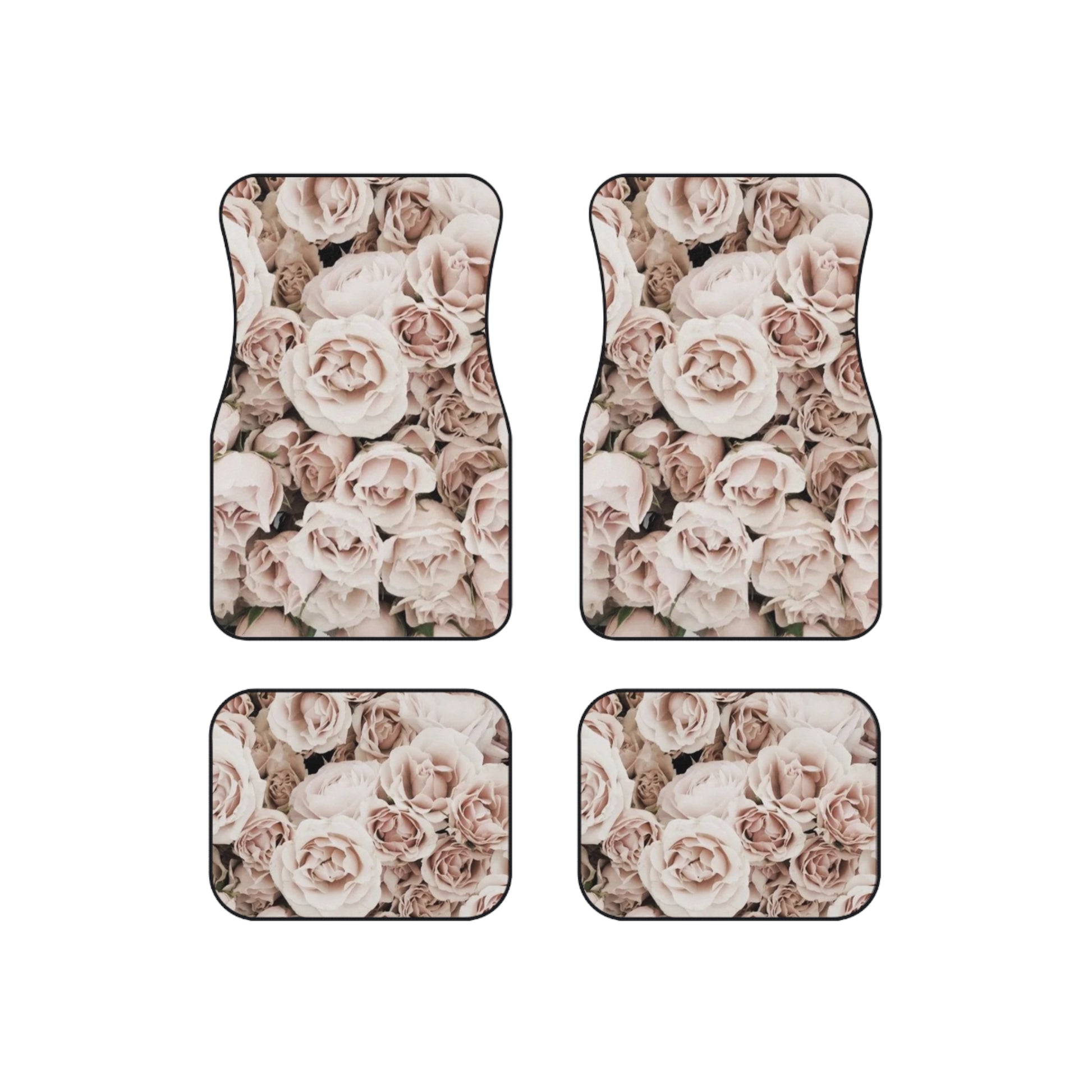Light Pink Floral Car Mats – Set of 4 | Cute & Durable Car Decor