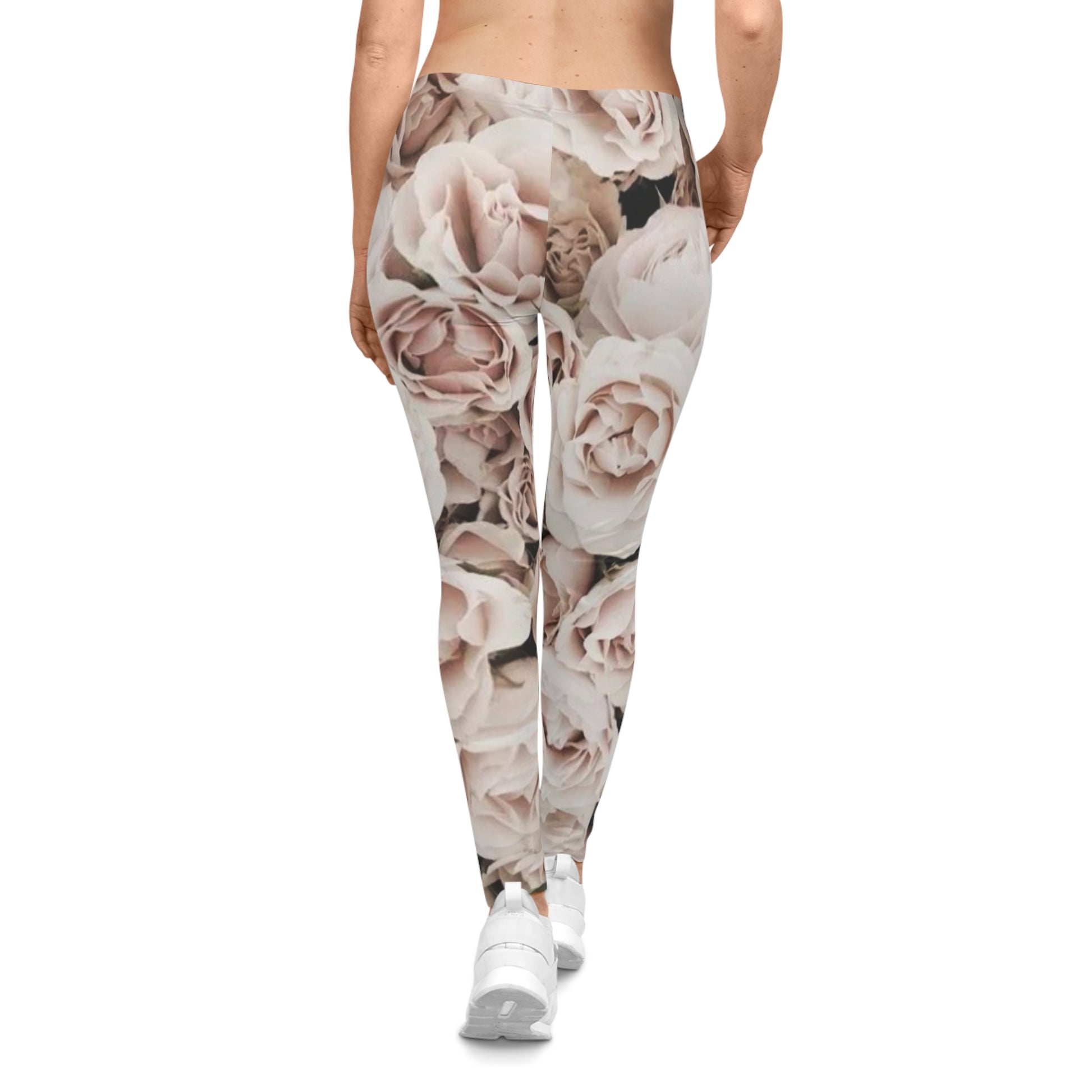 Light Pink Comfortable Floral Casual Leggings