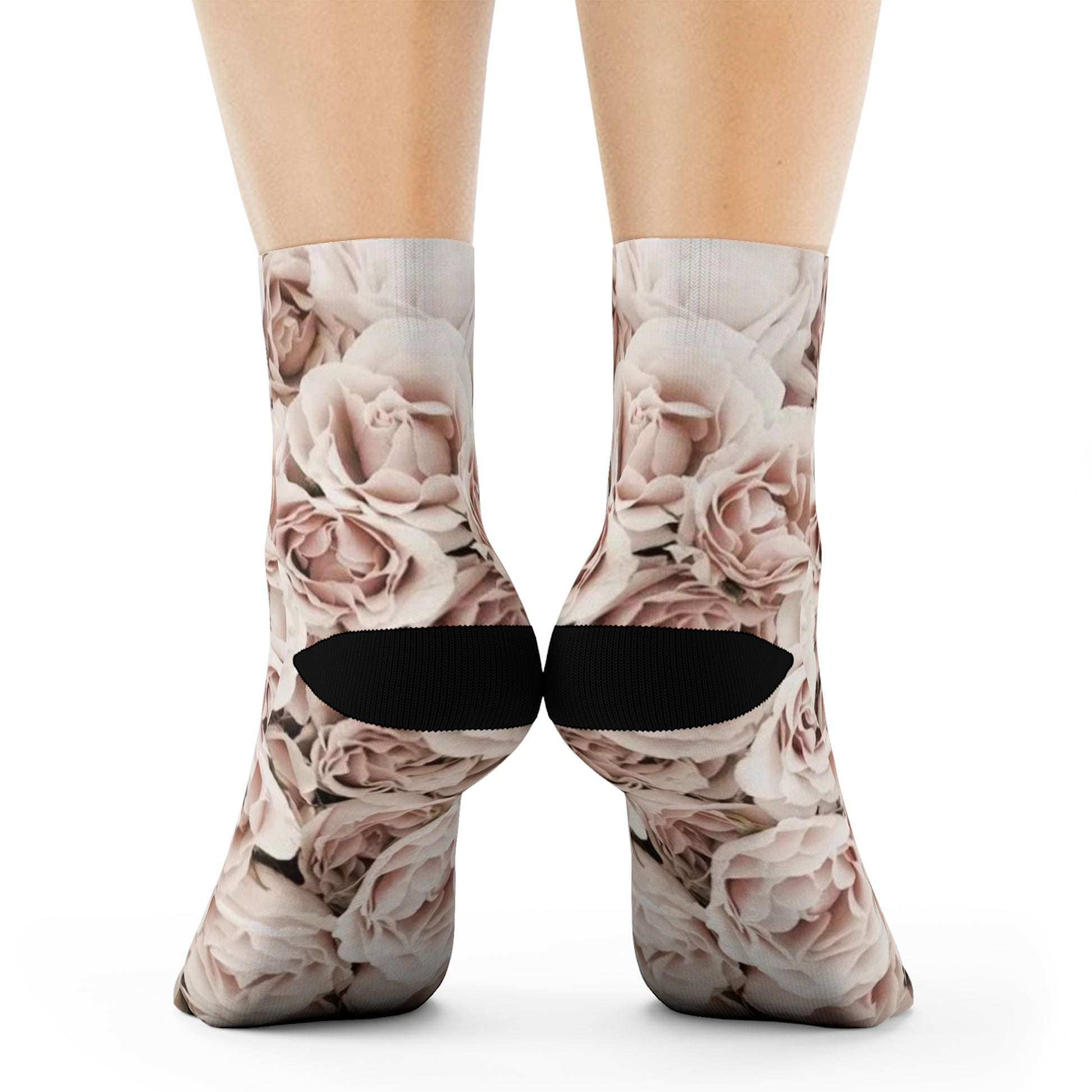 Light Pink Floral Crew Socks – Soft & Feminine
